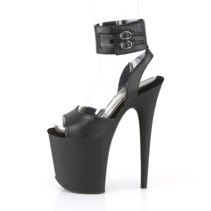 FLAMINGO-891 Pleaser 8 Inch Heel Black Pole Dancer Platforms