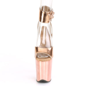 FLAMINGO-891 8" Heel Rose Gold Metallic Pole Dancer Shoes