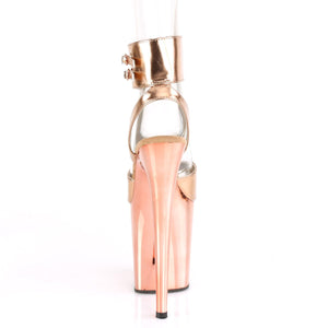 FLAMINGO-891 8" Heel Rose Gold Metallic Pole Dancer Shoes