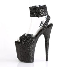 Load image into Gallery viewer, FLAMINGO-891LG 8&quot; Heel Black Glitter Pole Dancing Platforms