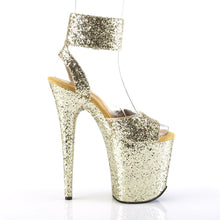 Load image into Gallery viewer, FLAMINGO-891LG 8&quot; Heel Gold Glitter Pole Dancing Platforms