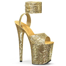 Load image into Gallery viewer, FLAMINGO-891LG 8&quot; Heel Gold Glitter Pole Dancing Platforms