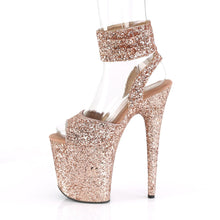 Load image into Gallery viewer, FLAMINGO-891LG 8&quot; Heel Rose Gold Glitter Pole Dancer Shoes