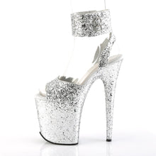 Load image into Gallery viewer, FLAMINGO-891LG 8&quot; Heel Silver Glitter Pole Dancing Platforms