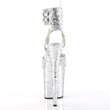 Load image into Gallery viewer, FLAMINGO-891LG 8&quot; Heel Silver Glitter Pole Dancing Platforms