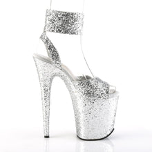 Load image into Gallery viewer, FLAMINGO-891LG 8&quot; Heel Silver Glitter Pole Dancing Platforms