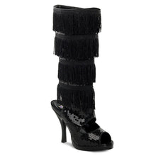 Load image into Gallery viewer, FLAPPER-168 Funtasma 3 Inch Heel Black Sequins Women&#39;s Boots