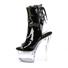 Load image into Gallery viewer, FLASHDANCE-1018-7 7&quot; Heel Black Clear Pole Dancer Platforms