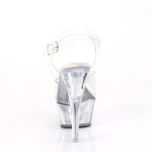 FLASHDANCE-208CH 6" Heel Clear Silver Hologram Sexy Shoes