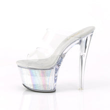 Load image into Gallery viewer, FLASHDANCE-702CH 7&quot; Heel Clear Silver Hologram Sexy Shoes