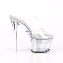 Load image into Gallery viewer, FLASHDANCE-702CH 7&quot; Heel Clear Silver Hologram Sexy Shoes