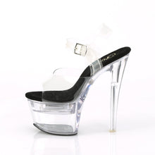 Load image into Gallery viewer, FLASHDANCE-708 7 Inch Heel Clear Black Pole Dancer Platforms