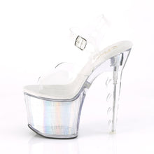 Load image into Gallery viewer, FLASHDANCE-708SCH 7&quot; Heel Clear Silver Hologram Sexy Shoes