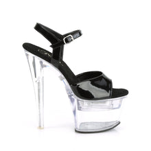 Load image into Gallery viewer, FLASHDANCE-709 7 Inch Heel Black Clear Pole Dancer Platforms