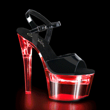 Load image into Gallery viewer, FLASHDANCE-709 7 Inch Heel Black Clear Pole Dancer Platforms