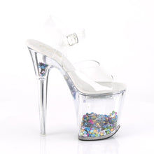 Load image into Gallery viewer, FLASHDANCE-808SQ 8&quot; Heel Clear Sequin Insert Strippers Shoes