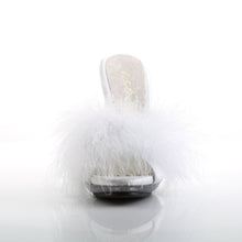 Load image into Gallery viewer, GLITZY-501-8 Fabulicious 4.5&quot; Heel White Satin Fur Sexy Shoe