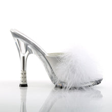 Load image into Gallery viewer, GLITZY-501-8 Fabulicious 4.5&quot; Heel White Satin Fur Sexy Shoe