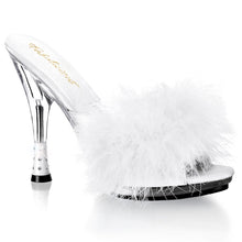 Load image into Gallery viewer, GLITZY-501-8 Fabulicious 4.5&quot; Heel White Satin Fur Sexy Shoe