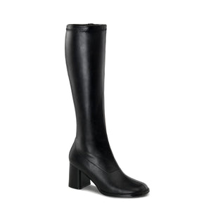 GOGO-300 Funtasma 3" Heel Black Stretch Matt Women's Boots