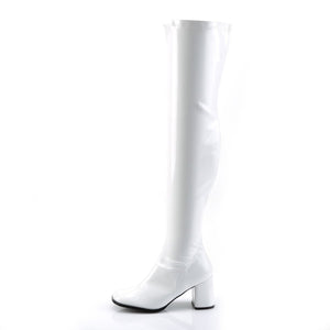 GOGO-3000 Funtasma 3 Inch Heel White Patent Women's Boots