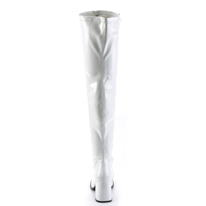 GOGO-3000 Funtasma 3 Inch Heel White Patent Women's Boots