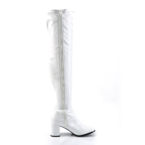 GOGO-3000 Funtasma 3 Inch Heel White Patent Women's Boots