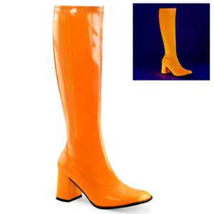 GOGO-300UV Funtasma 3 Inch Heel Neon Orange Women's Boots