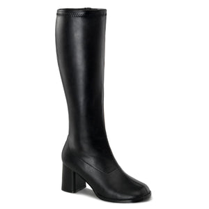 GOGO-300WC Funtasma 3" Heel Black Wide Width Knee High Boots