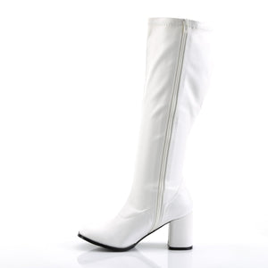 GOGO-300WC Funtasma 3" Heel White Wide Width Knee High Boots