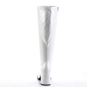 GOGO-300WC Funtasma 3" Heel White Wide Width Knee High Boots