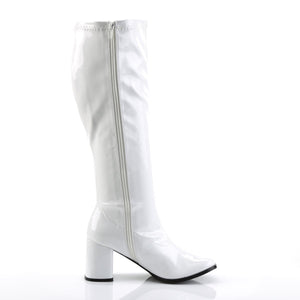 GOGO-300WC Funtasma 3" Heel White Wide Width Knee High Boots