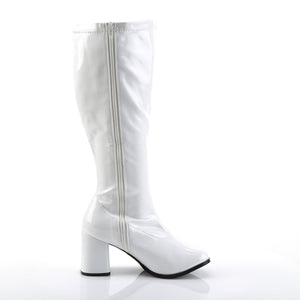 GOGO-300X Funtasma 3" White Patent Wide Width Knee High Boot