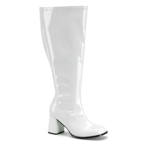 GOGO-300X Funtasma 3" White Patent Wide Width Knee High Boot