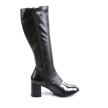 Load image into Gallery viewer, GOGO-300XRAY Retro 3&quot; Heel Black Stretch Matt Women Boots