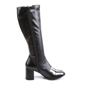 GOGO-300XRAY Retro 3" Heel Black Stretch Matt Women Boots