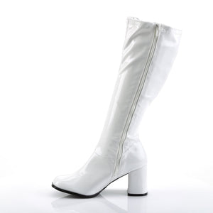 GOGO-303 Funtasma 3 Inch Heel White Patent Women's Boots