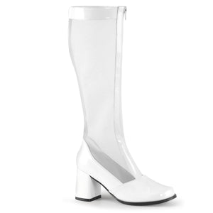 GOGO-307 Funtasma 3 Inch Heel White Patent Women's Boots