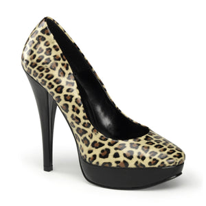 HARLOW-01 Pin Up Couture 5" Heel Tan (Cheetah Print) Shoes