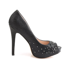 Load image into Gallery viewer, HEIRESS-22R Fetish 5&quot; Heel Black Shimmering Fabric Sexy Shoe