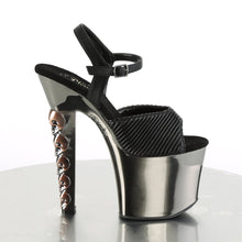 Load image into Gallery viewer, HEX-709 7&quot; Heel Black Pewter Chrome Pole Dancing Platforms