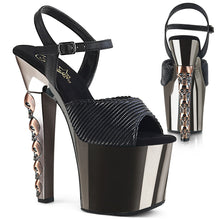 Load image into Gallery viewer, HEX-709 7&quot; Heel Black Pewter Chrome Pole Dancing Platforms