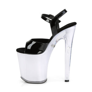 ILLUMINATOR-809 8" Heel BlackWhite Glow Pole Dancing Shoes