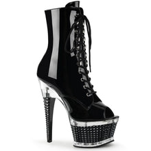 Load image into Gallery viewer, ILLUSION-1021 6.5&quot; Heel Black Patent Pole Dancing Platforms