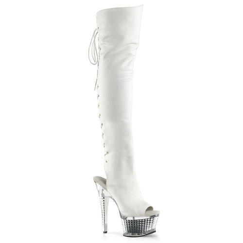 ILLUSION-3019 Pleaser 6.5 Inch Heel White Pole Dance Shoes