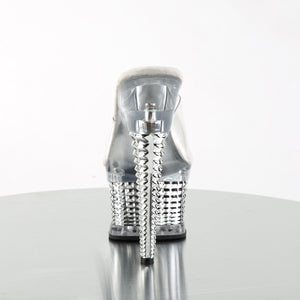 ILLUSION-651 6.5" Heel Clear Silver Chrome Strippers Shoes