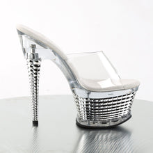 Load image into Gallery viewer, ILLUSION-651 6.5&quot; Heel Clear Silver Chrome Strippers Shoes