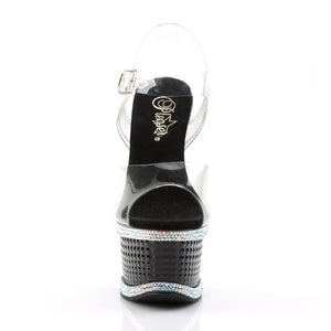 ILLUSION-658RS 6.5" Heel Clear and Black Pole Dancer Shoes