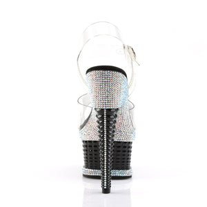 ILLUSION-658RS 6.5" Heel Clear and Black Pole Dancer Shoes