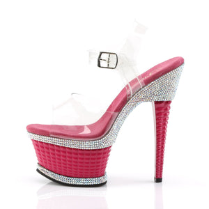 ILLUSION-658RS 6.5" Heel Clear Hot Pink Pole Dance Platforms